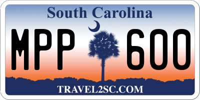SC license plate MPP600