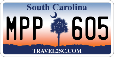 SC license plate MPP605