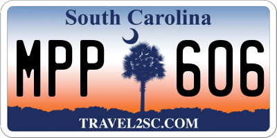 SC license plate MPP606