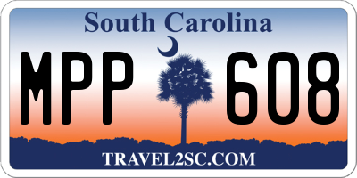 SC license plate MPP608
