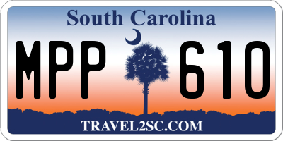 SC license plate MPP610