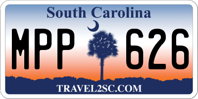 SC license plate MPP626