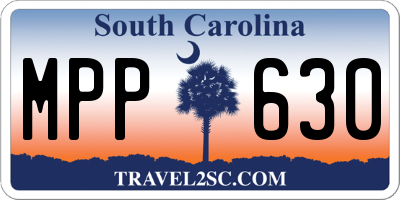 SC license plate MPP630