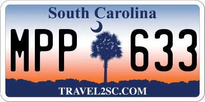 SC license plate MPP633