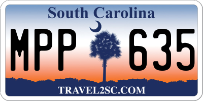 SC license plate MPP635