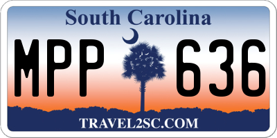 SC license plate MPP636