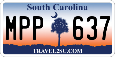 SC license plate MPP637