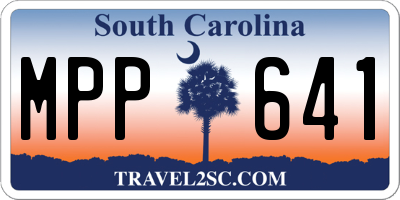 SC license plate MPP641