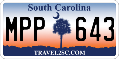 SC license plate MPP643