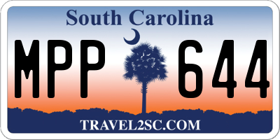SC license plate MPP644