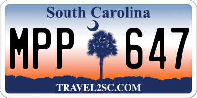 SC license plate MPP647