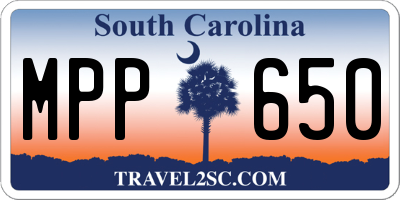 SC license plate MPP650