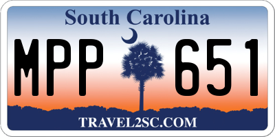 SC license plate MPP651