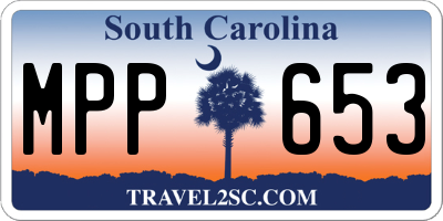 SC license plate MPP653