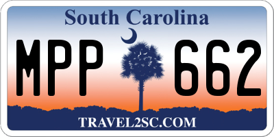 SC license plate MPP662