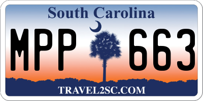 SC license plate MPP663