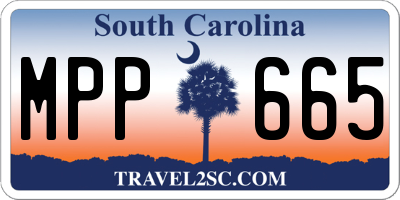SC license plate MPP665