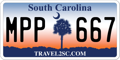SC license plate MPP667