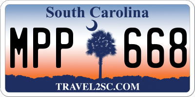 SC license plate MPP668