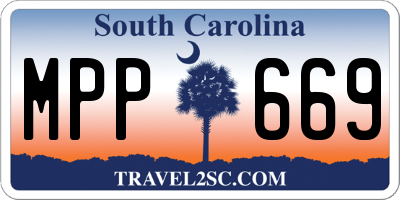 SC license plate MPP669