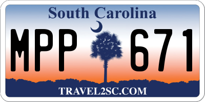 SC license plate MPP671