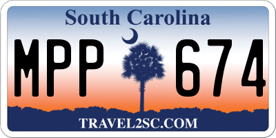 SC license plate MPP674