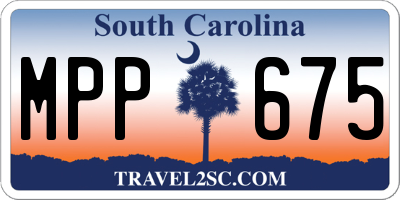 SC license plate MPP675