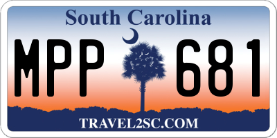 SC license plate MPP681