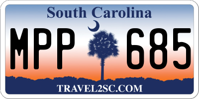 SC license plate MPP685