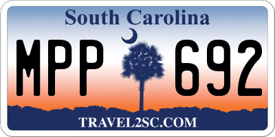 SC license plate MPP692