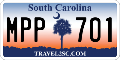 SC license plate MPP701
