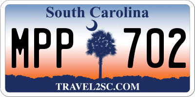 SC license plate MPP702