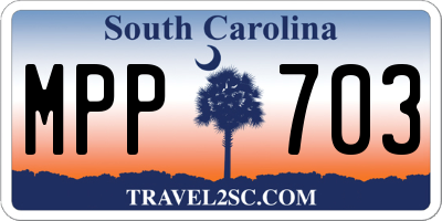 SC license plate MPP703