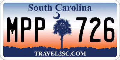 SC license plate MPP726