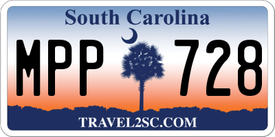 SC license plate MPP728