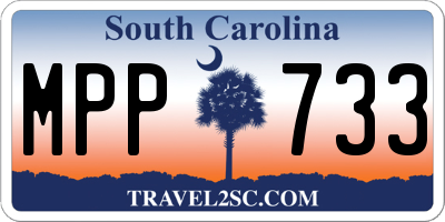 SC license plate MPP733