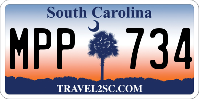 SC license plate MPP734