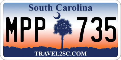 SC license plate MPP735
