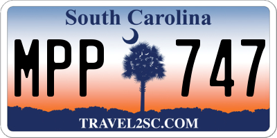 SC license plate MPP747
