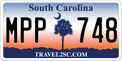 SC license plate MPP748