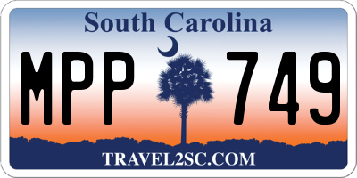 SC license plate MPP749