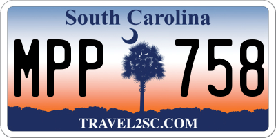 SC license plate MPP758