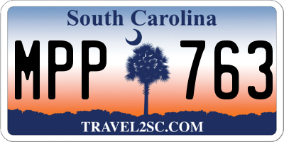 SC license plate MPP763