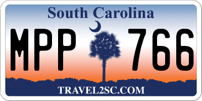 SC license plate MPP766