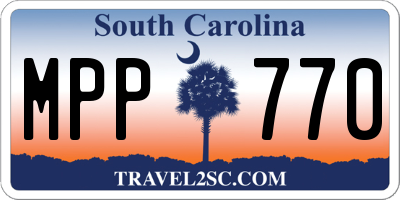 SC license plate MPP770