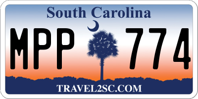 SC license plate MPP774