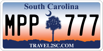 SC license plate MPP777