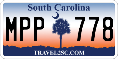 SC license plate MPP778