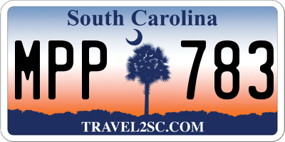 SC license plate MPP783