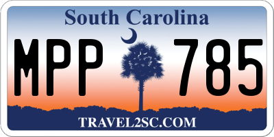 SC license plate MPP785